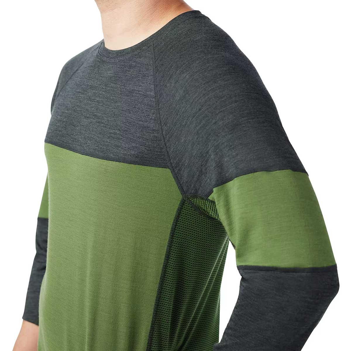 Smartwool Mountain Bike 3/4 Sleeve Jersey Men's in Charcoal and Fern Green